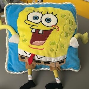VINTAGE SpongeBob SquarePants pillow plush Franco 15"x 15" Nickelodeon Kids